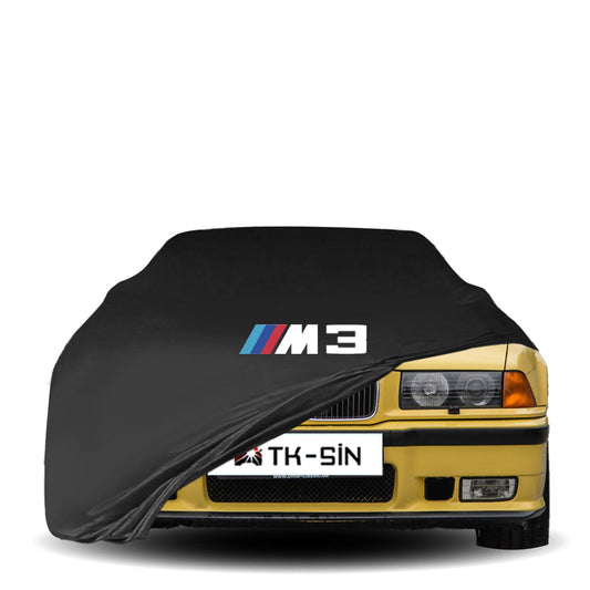 Indoor Autoabdeckung für BMW M3 – 3er Limousine E36 (1992–1998) mit Logo – atmungsaktiv & maßgeschneidert