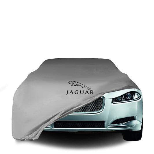 Indoor Autoabdeckung für Jaguar XF – maßgeschneidert mit Logo, atmungsaktiv & elastisch

