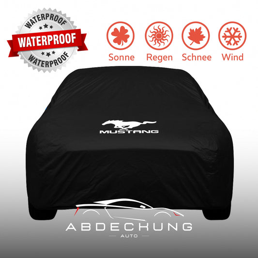 Mustang Outdoor Autoabdeckung mit Logo – wasserdicht und ultraleicht