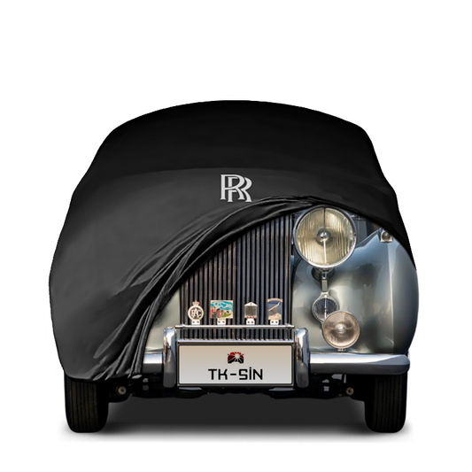 Indoor Autoabdeckung für Rolls-Royce Silver Dawn (1951–1955) – maßgeschneidert & atmungsaktiv mit klassischem Logo

